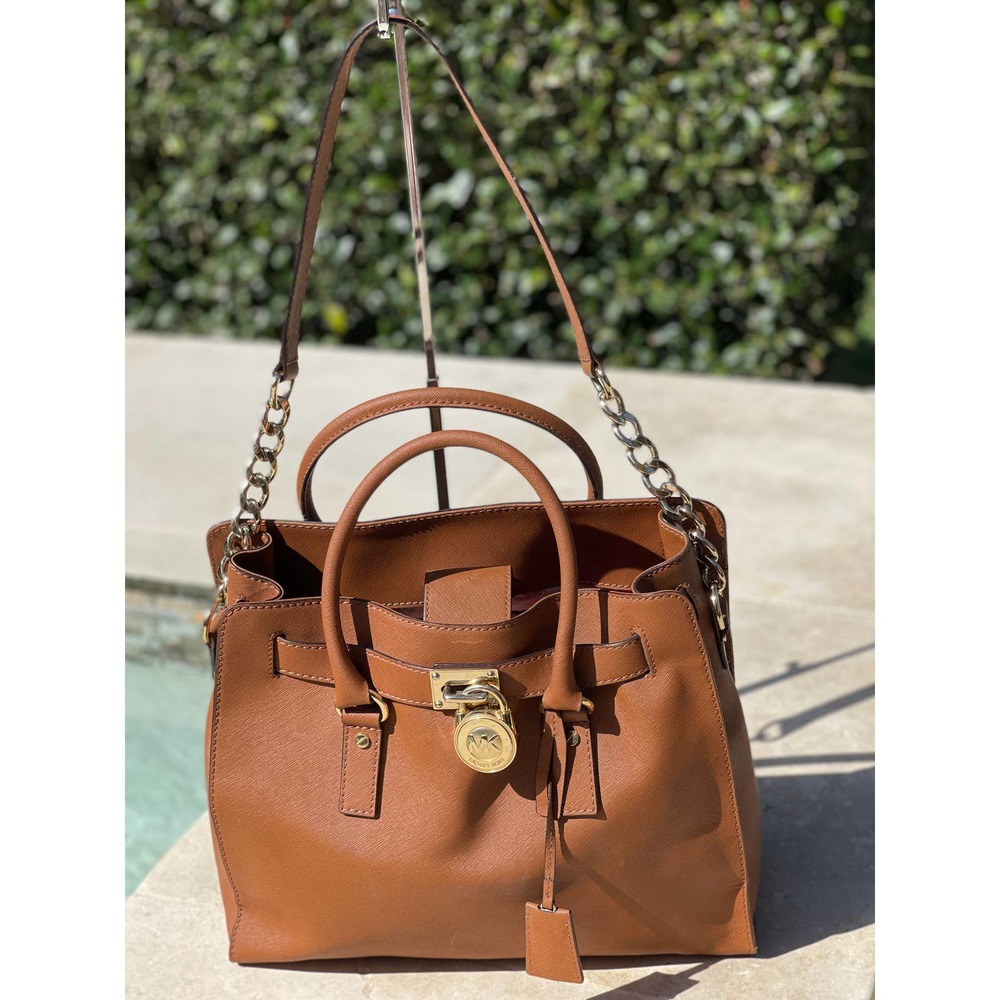 Michael Kors Tan Leather Large Hamilton North South Tote